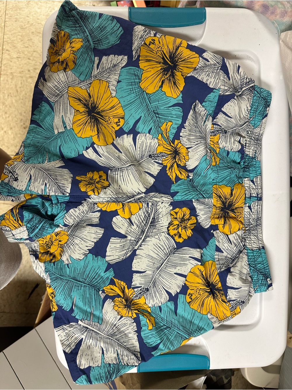Patagonia Tropical Floral Bermudas - Navy, Yellow & Teal
